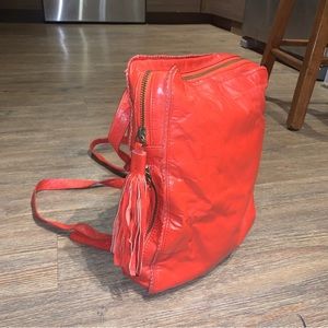 Latico Red Leather Small Backpack
